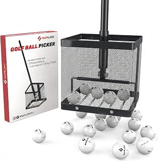 SAPLIZE Golf Ball Picker Upper, Turf-Friendly Design, No Bending Over, Quickly Collects Multiple Balls, Large-Capacity Ball Holder, Great for Backyard Practice & Training