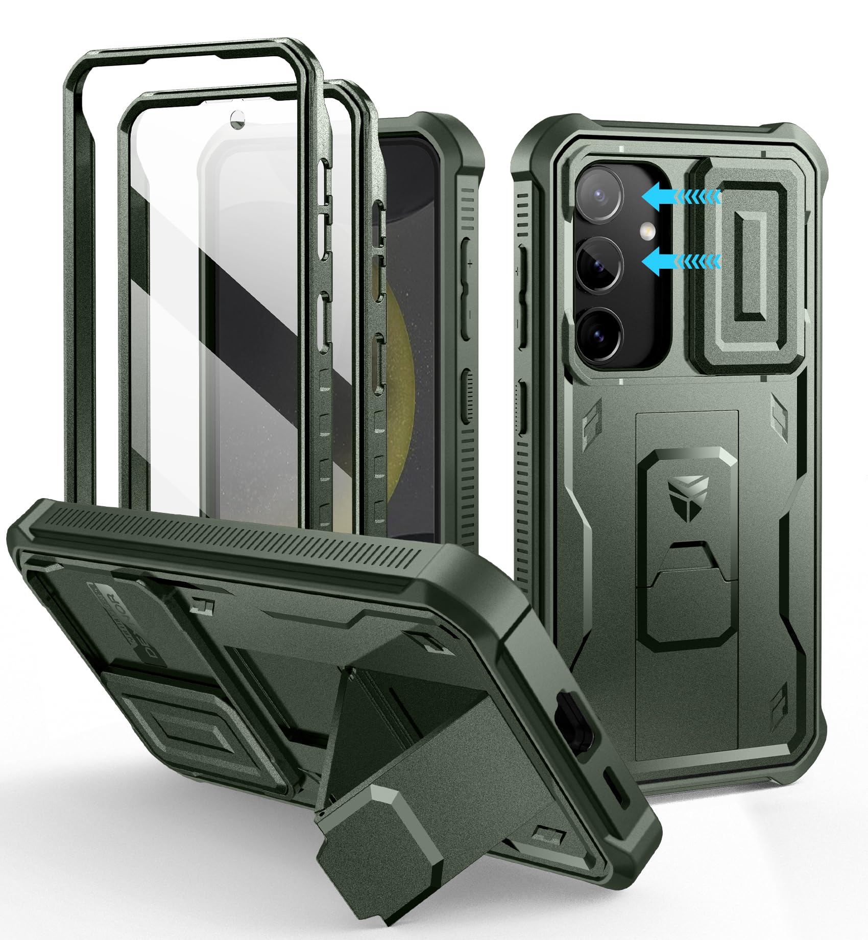 Dexnor for Samsung Galaxy S24 Cover with Integrated Sliding Camera Cover & Scree