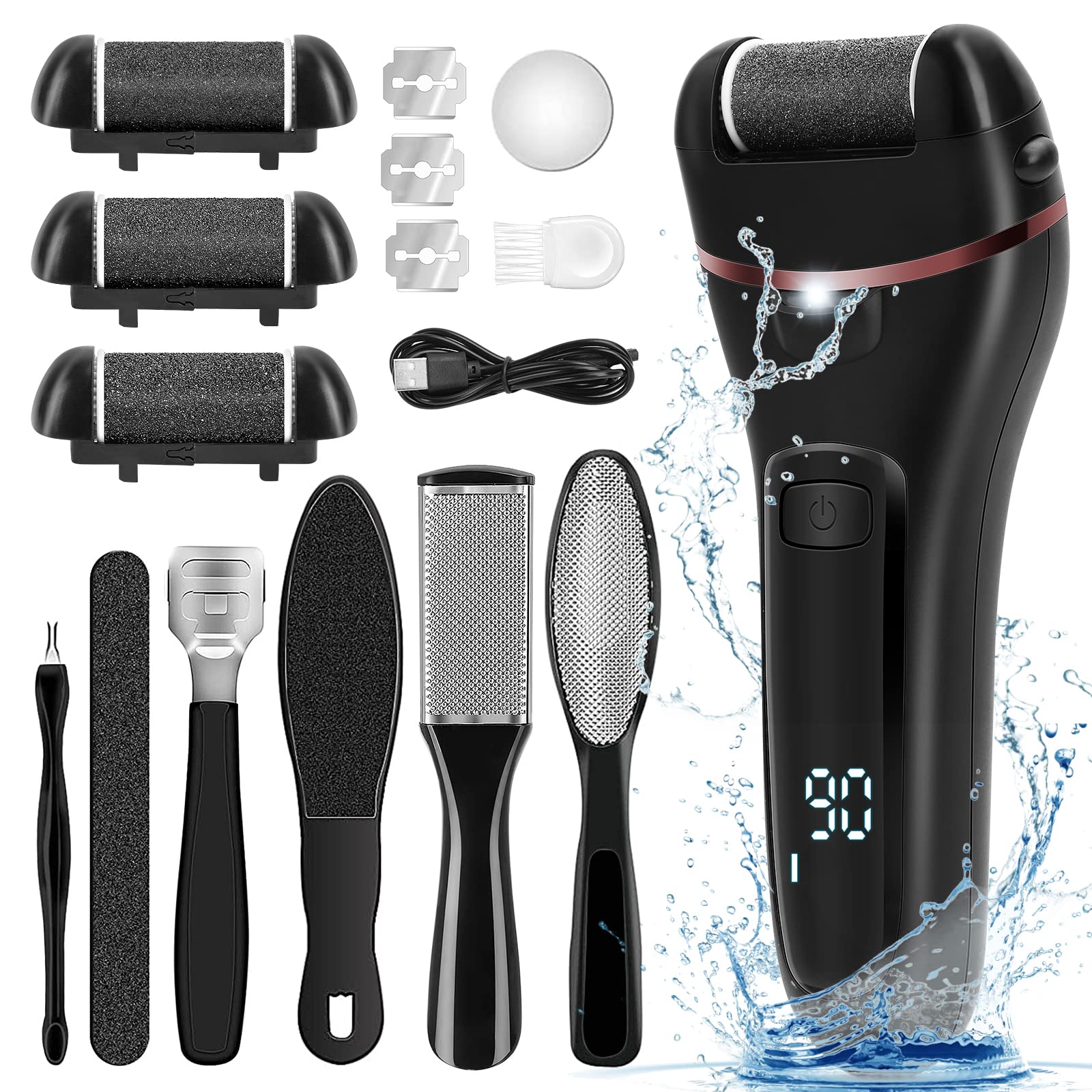 Electric Callus Remover for Feet, 2 Speed Electric Foot File, Rechargeable Foot 