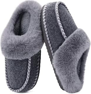 KuaiLu Womens Memory Foam Moccasin Slippers Plush House Comfy Warm Shoes