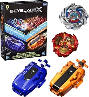 Beyblade X Deluxe Launcher 2-Pack, 2 Takara Tomy Type Top Toys, 2 Launchers, Battling Tops Game Toys, Ages 8+ (Amazon Exclusive)