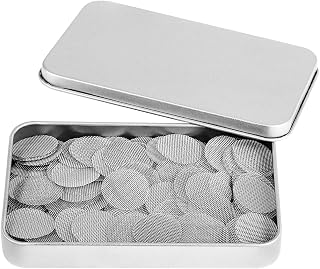 200 PCS 3/4 Inch Stainless Steel Pipe Screens, 0.75 Inch Metal Mesh Filter | Includes Metal Storage Box