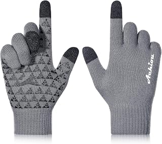 Achiou Winter Gloves for Men and Women, Touchscreen Soft Knit Gloves