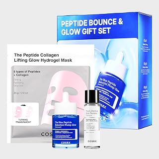 COSRX Peptide Bounce &amp; Glow Gift Set, Blue Peptides Serum Limited Gift Set | Anti-Aging Serum with GHK-Cu 5 Multi Peptide, Amazon Exclusive, Self Care Gifts for Women, Glow &amp; Plump Serum for Elasticity