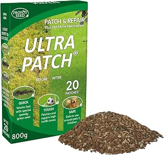 Pronto Seed Ultra Patch Grass Seed & Fertiliser 800g | Fast-growing lawn repair kit for all seasons. With urine neutraliser, covers up to 20 patches.