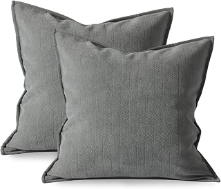 Kumori Cushion Covers, Set of 2, 19.7 x 19.7 inches (50 x 50 cm), Nordic Style, Plain, Simple, Hidden Zipper, Durable Fabric, Soft, Decorative Pillowcase, Cushion Cover, Set of 2, 19.7 x 19.7 inches