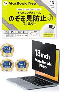 HOGOTECH|MacBook Neo Anti-Peeking Film Magnetic [Dark from the Side / High Definition from the Front] with Camera Cover, Blue Light Protection, Anti-Reflective Privacy Filter, 13 inch