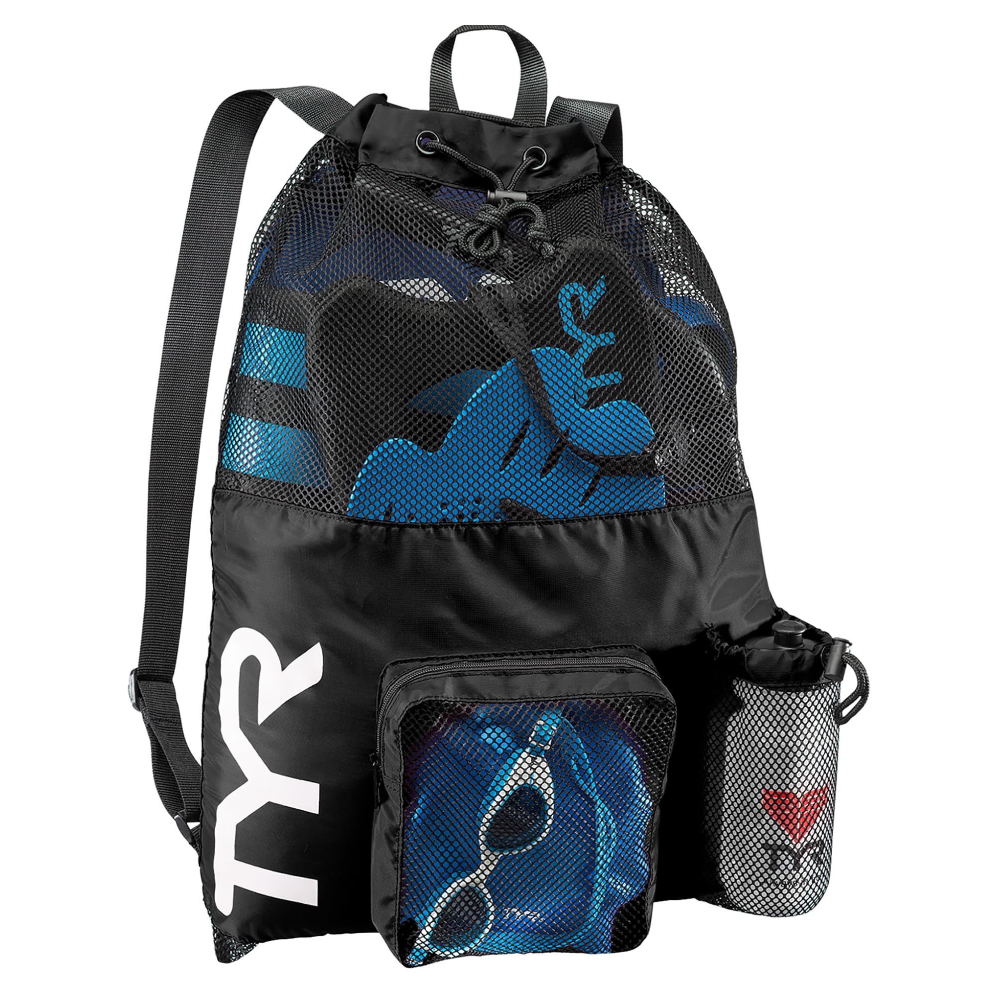 TYR Big Mesh Mummy Backpack - Ventilated Swim Gym and Workout Gear Bag