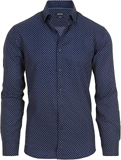Nautica Slim Fit Mens Dress Shirts Long Sleeve Performance Polyester Fabric Wrinkle Free 4-Way Stretch
