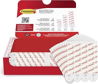 Command Indoor Large Replacement Strips, 20 Strips | Replacement Strips, Holds up to 5 lb, Damage Free Wall Hanging, Re-Hang Large Hooks for Home Decor and Wall Decor