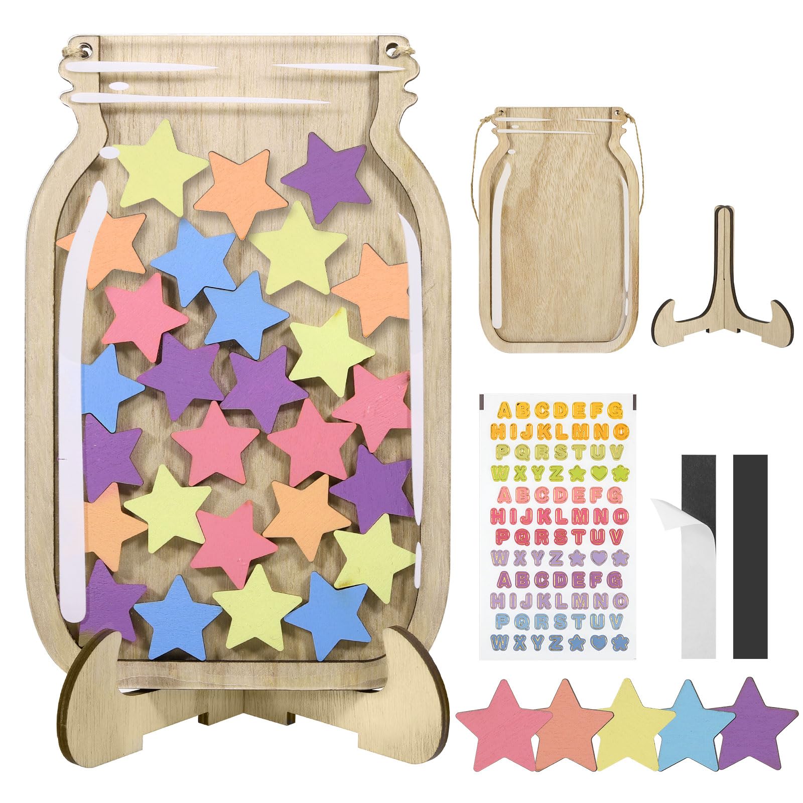 JIANTA Magnetic Reward Jar for Children, Good Behaviour Reward Chart | Wooden Re
