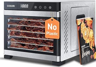 Cosori Food Dehydrator, 6 Stainless Steel Trays with 6.5 ft² Drying Space | Extra Large, 95-165°F Precision Control, 600W Faster Drying, Horizontal Airflow, Quiet Operation under 48 dB, 48H Timer