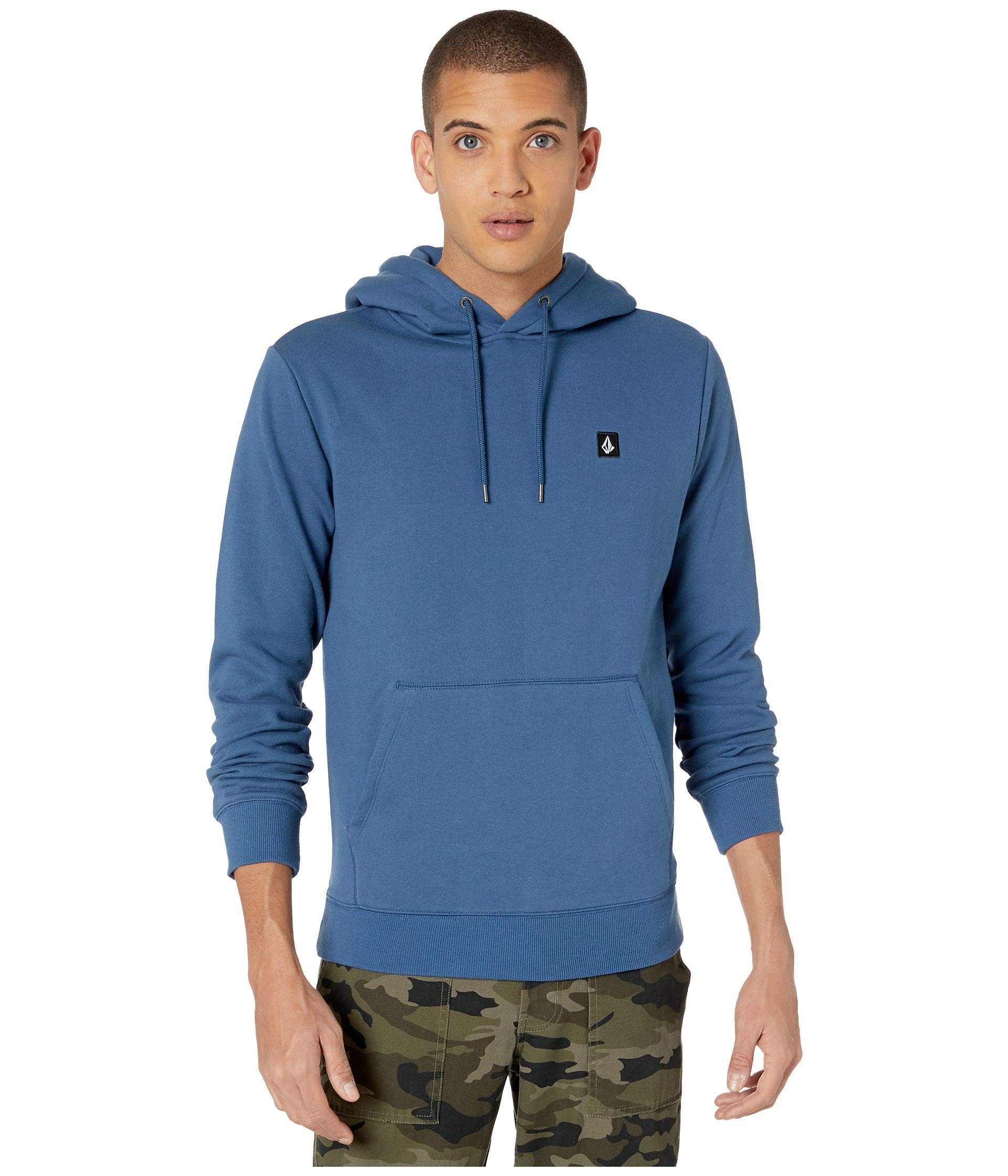 Volcom Men's Single Stone Hooded Pullover Sweatshirt Hoodie, smoke blue, xl