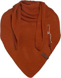 Knit Factory - Coco Knitted Shawl - Triangle Scarf - Women's Scarf - 190x85cm - Including decorative brooch