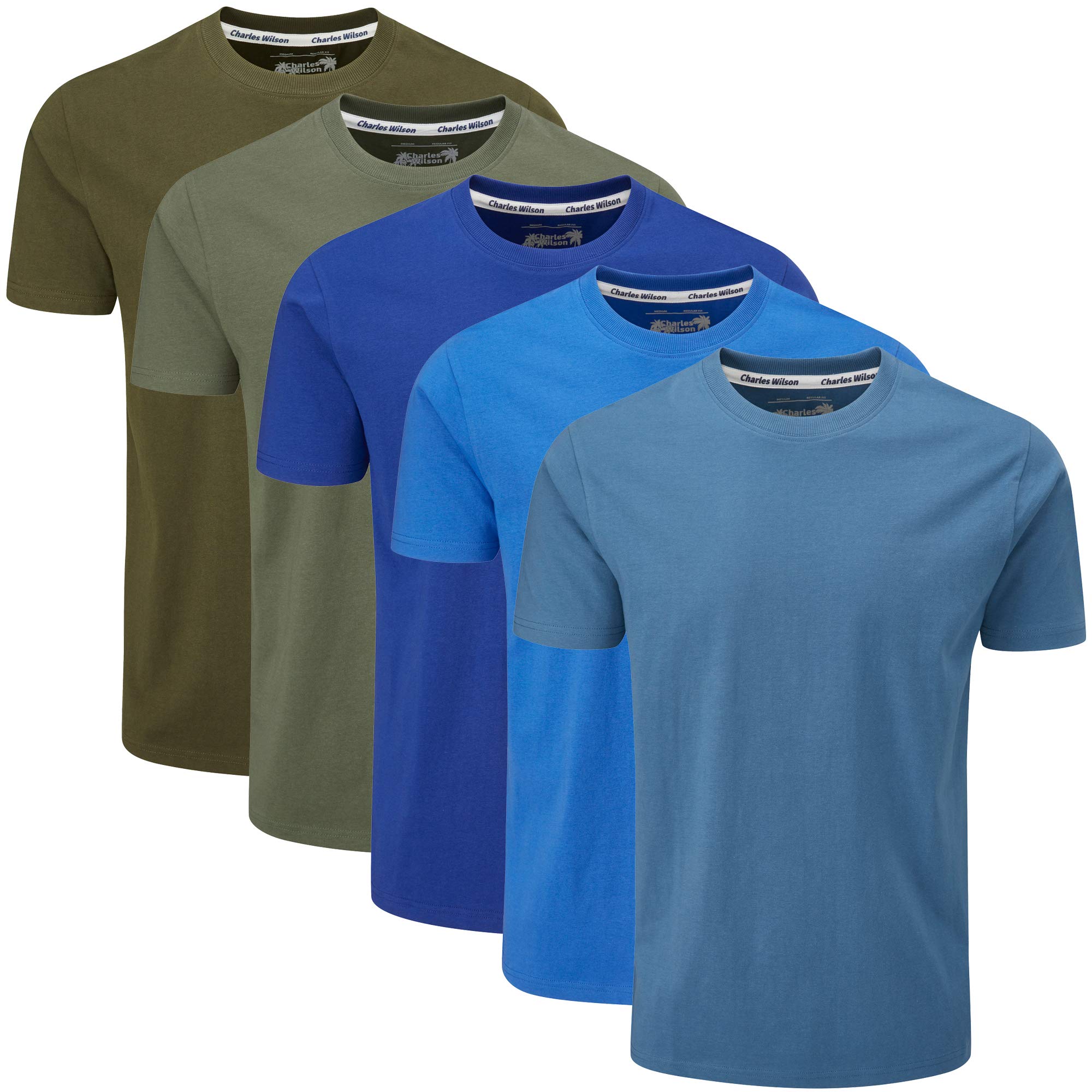 Charles Wilson Pack of 5 Plain Crew Neck T-Shirt