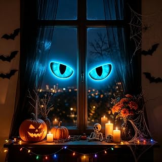 Luminous Blue Eyes Toilet Stickers Glow in The Dark Toilet Seat Lid Removable Creative Stickers for Sink Art Decor for Closed Stool Bathroom