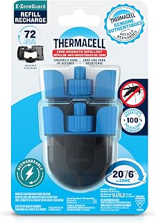 Thermacell E-ZoneGuard Mosquito Repellent Refill, 72-Hr, Rechargeable | 20FT (6M) Zone; 36-Hr Refill Cartidges; Rechargeable; Patio Shield; Outdoor Bug Spray Alternative; Scent Free; DEET-Free