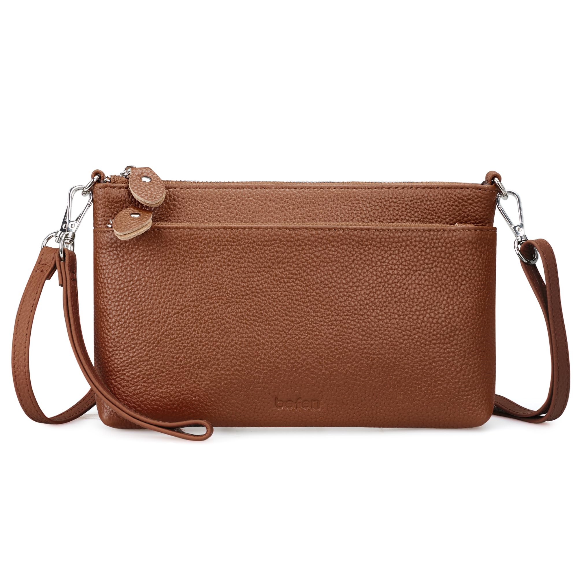 befen Genuine Leather Wristlet Clutch Wallet Purses with RFID Blocking
