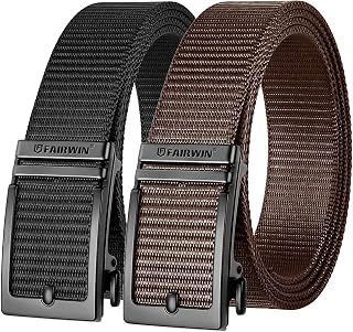 Fairwin Tactical Belt Military Style Webbing Rigger Belt Lightweight Heavy Duty Metal Buckle