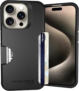 Scooch for iPhone 15 Pro Wallet Case Card Holder, Moneymate, Black