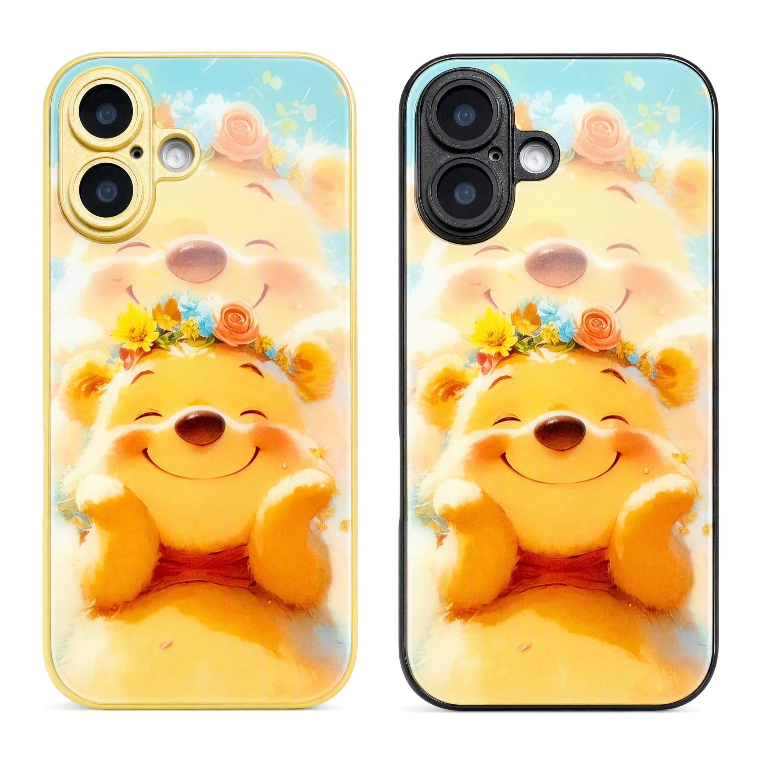 Winnie the Pooh iPhone 17/16E/16/15/14/13 Tempered Glass Case Comic Style Smartp