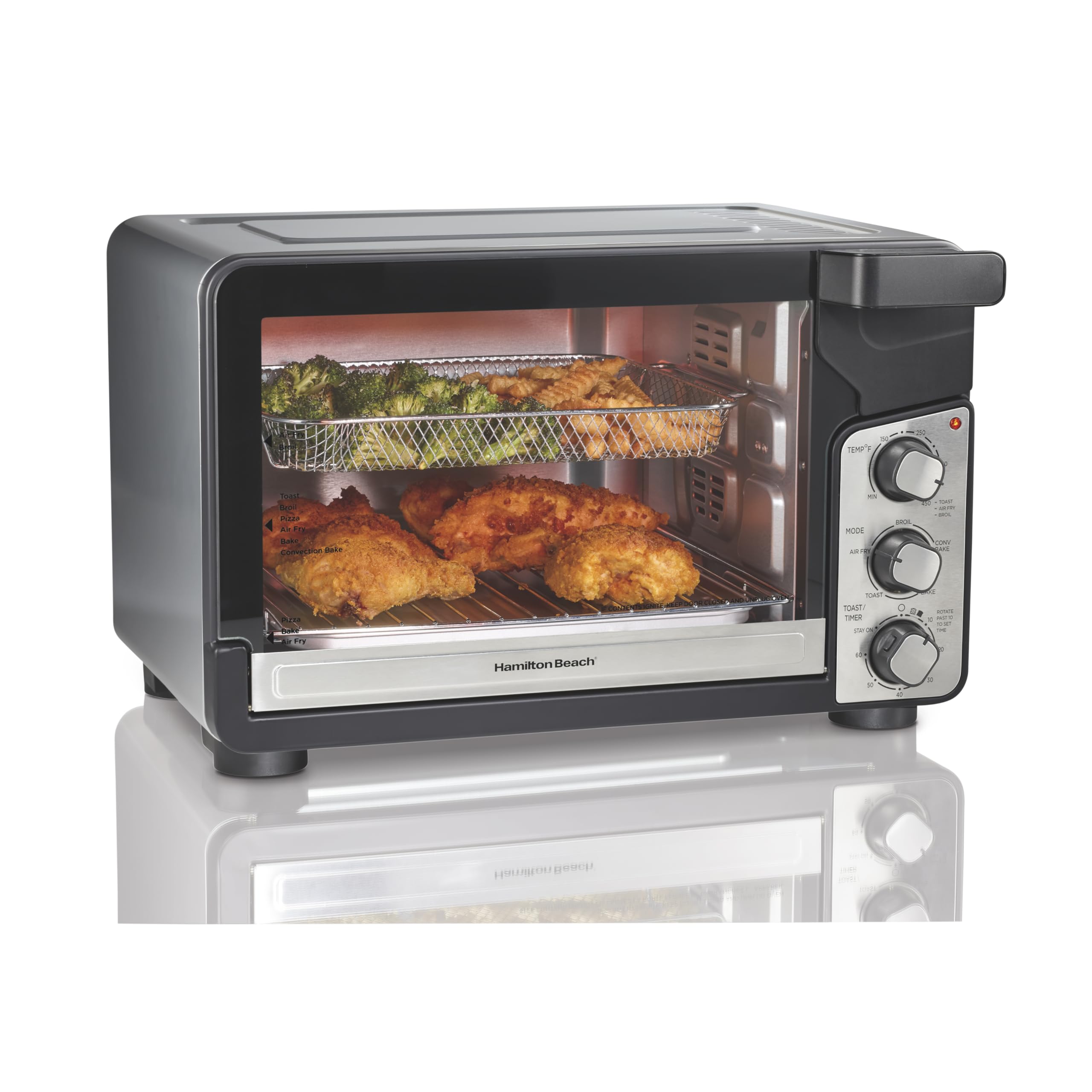 Hamilton Beach Easy View XL Toaster Oven with Sure-Crisp® Air Fry, 6 Slice Capac