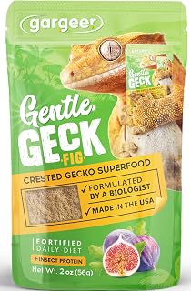 Gargeer 2oz Complete Crested Gecko Food Diet. Premium Mix, Ready to Use Freshly Made Powder. Unique Formula, Developed & Made in The USA. Enjoy! (Fig + Insects Protein)