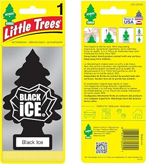Little Trees Air Freshener Tree MTR0004 Black Ice Fragrance For Car Home Boat Caravan - Single Pack