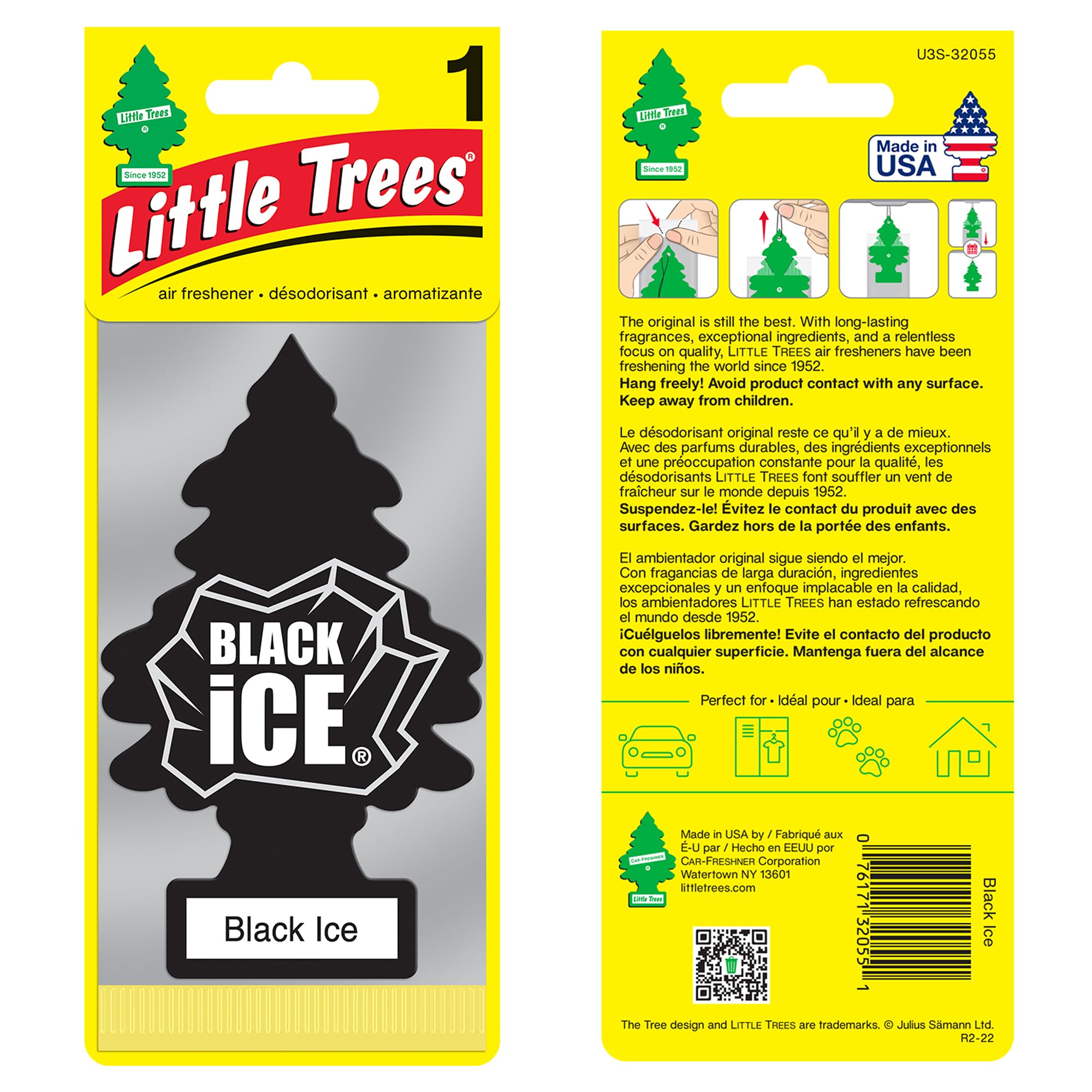 Little Trees Air Freshener Tree MTR0004 Black Ice Fragrance For Car Home Boat Ca
