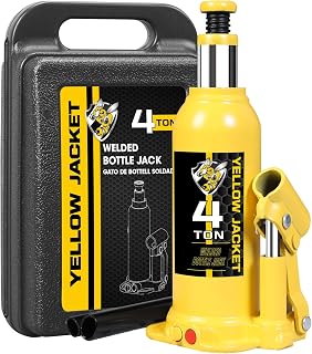 YELLOW JACKET 4 Ton Muti-Directional Welded Bottle Jack(8,000lb) with Carrying Case for Car, SUV, Auto Repair