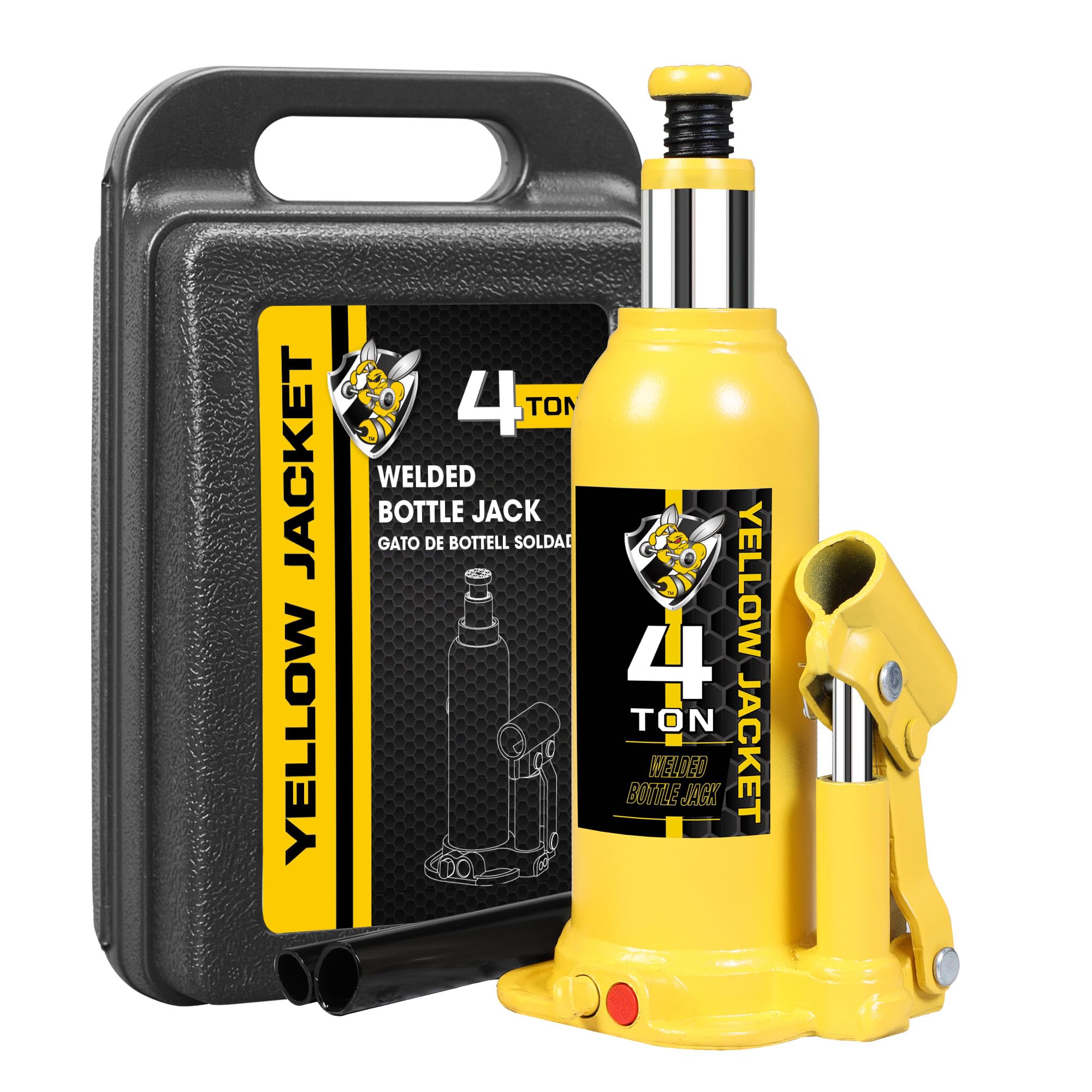 YELLOW JACKET 4 Ton Muti-Directional Welded Bottle Jack(8,000lb) with Carrying C