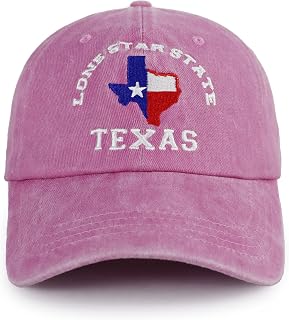 Texas Flag Hats for Men Women,Funny Adjustable Cotton Embroidered Lone Star State Baseball Cap