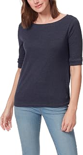 Gloria Vanderbilt Alanis Boat Neck Knit Tee Shirt with Elbow Sleeves Standard Alanis Boat Neck Knit Tee Shirt with Elbow Sleeves Standard Women's