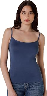 Lovable Soft and Natural Viscose Narrow Shoulder Top | Tank Tops Underwear & Home Clothing | Female Tank Tops Knitwear | Basic Soul Women's