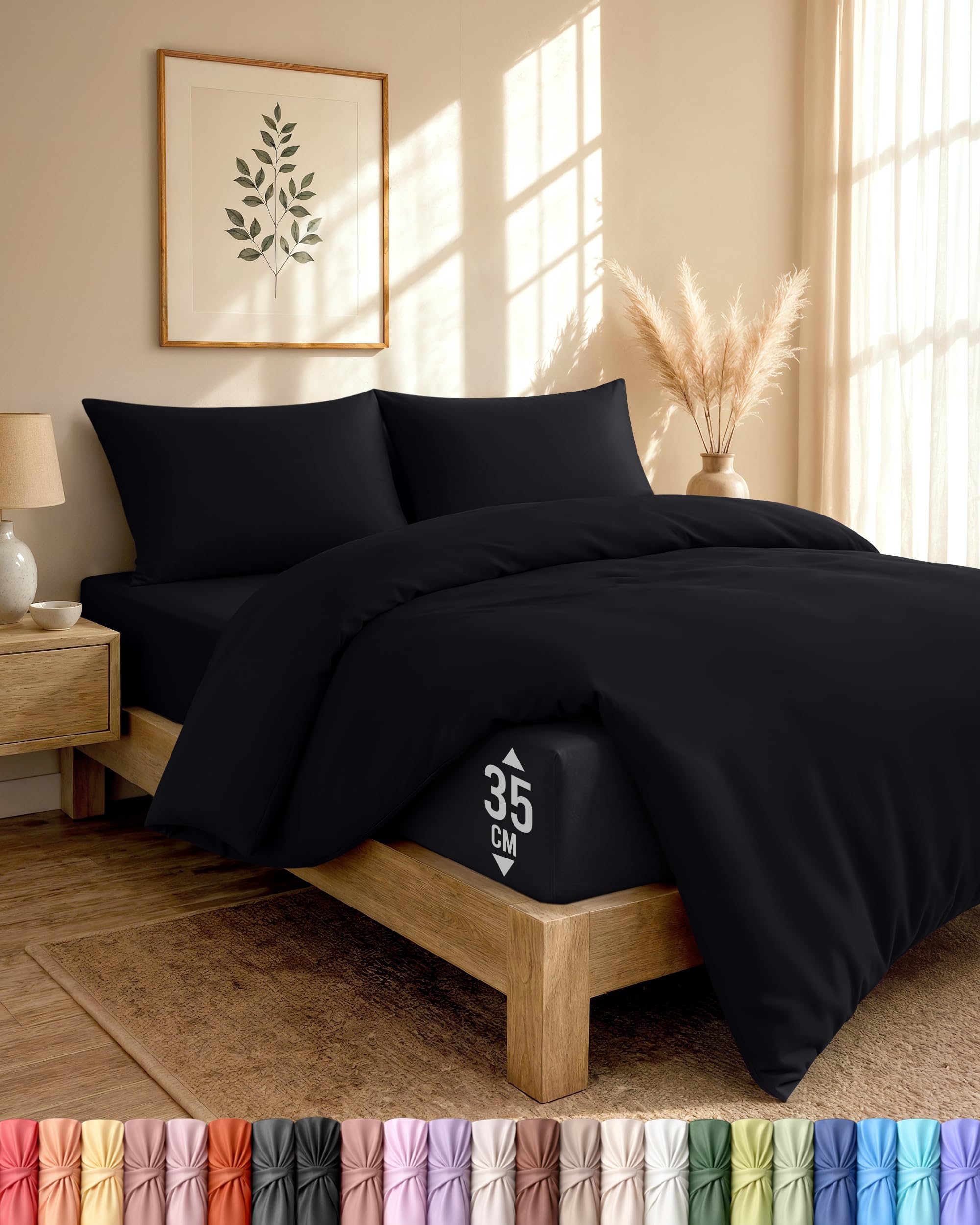 Utopia Bedding 4 Piece Double Bedding Set - Duvet Cover, Fitted Sheet with Pillo