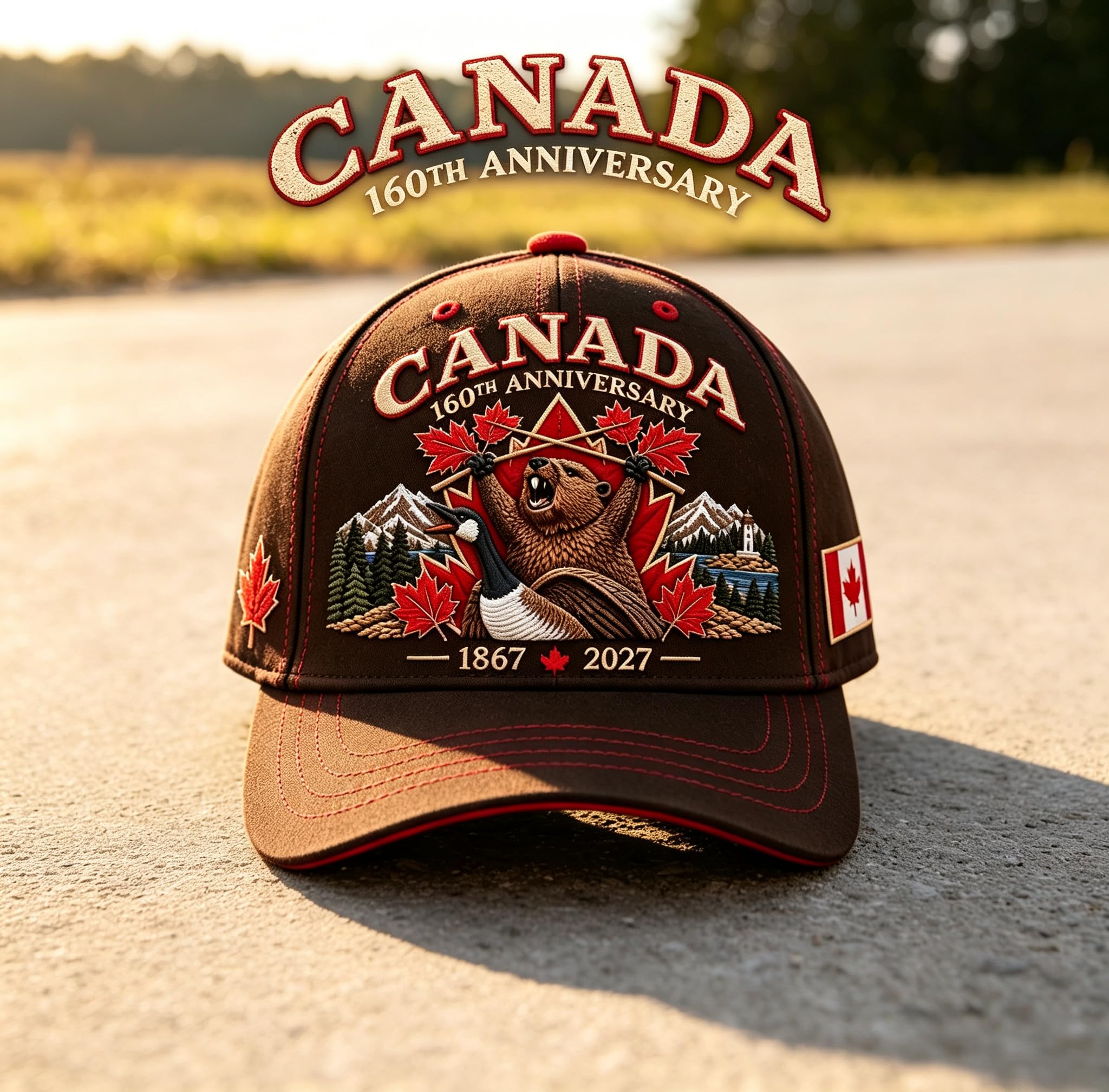 Canada 160th Anniversary 1867–2027 Embroidered Heritage Cap | Canadian 160th Ann