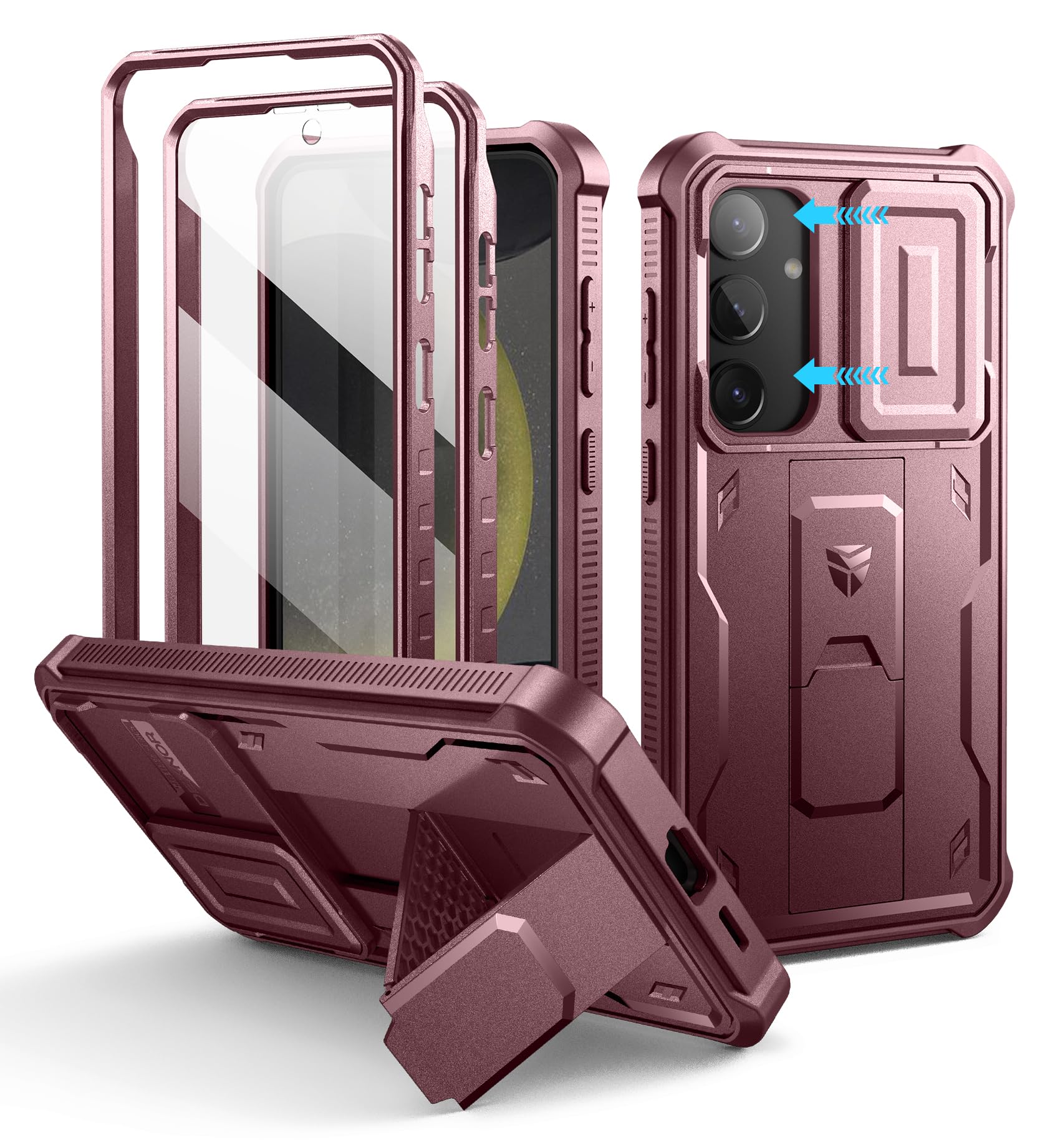 Dexnor for Samsung Galaxy S24 Plus Cover with Integrated Sliding Camera Cover & 