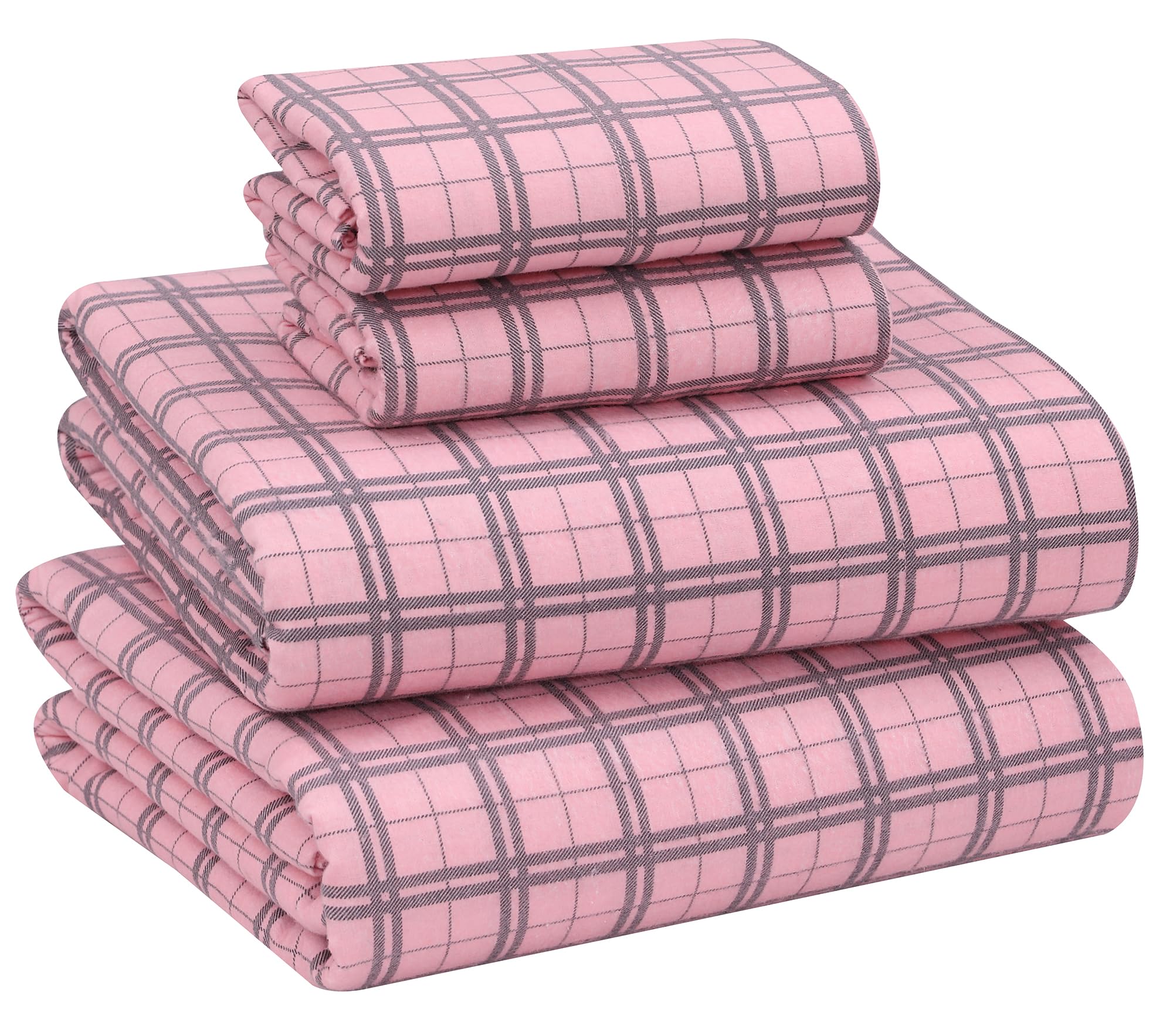 RUVANTI Flannelette Sheets Set King Size 100% Brushed Cotton Deep Fitted Sheet 1