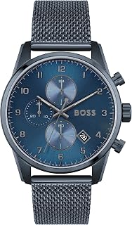 BOSS Skymaster Collection Men's Quartz Chronograph Watch with Blue Stainless Steel Strap – 1513836