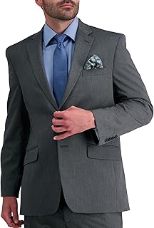 Haggar Men's 4-Way Stretch Diamond Weave Classic Fit Suit Separate Pant Business Suit Jacket (Pack of 1)