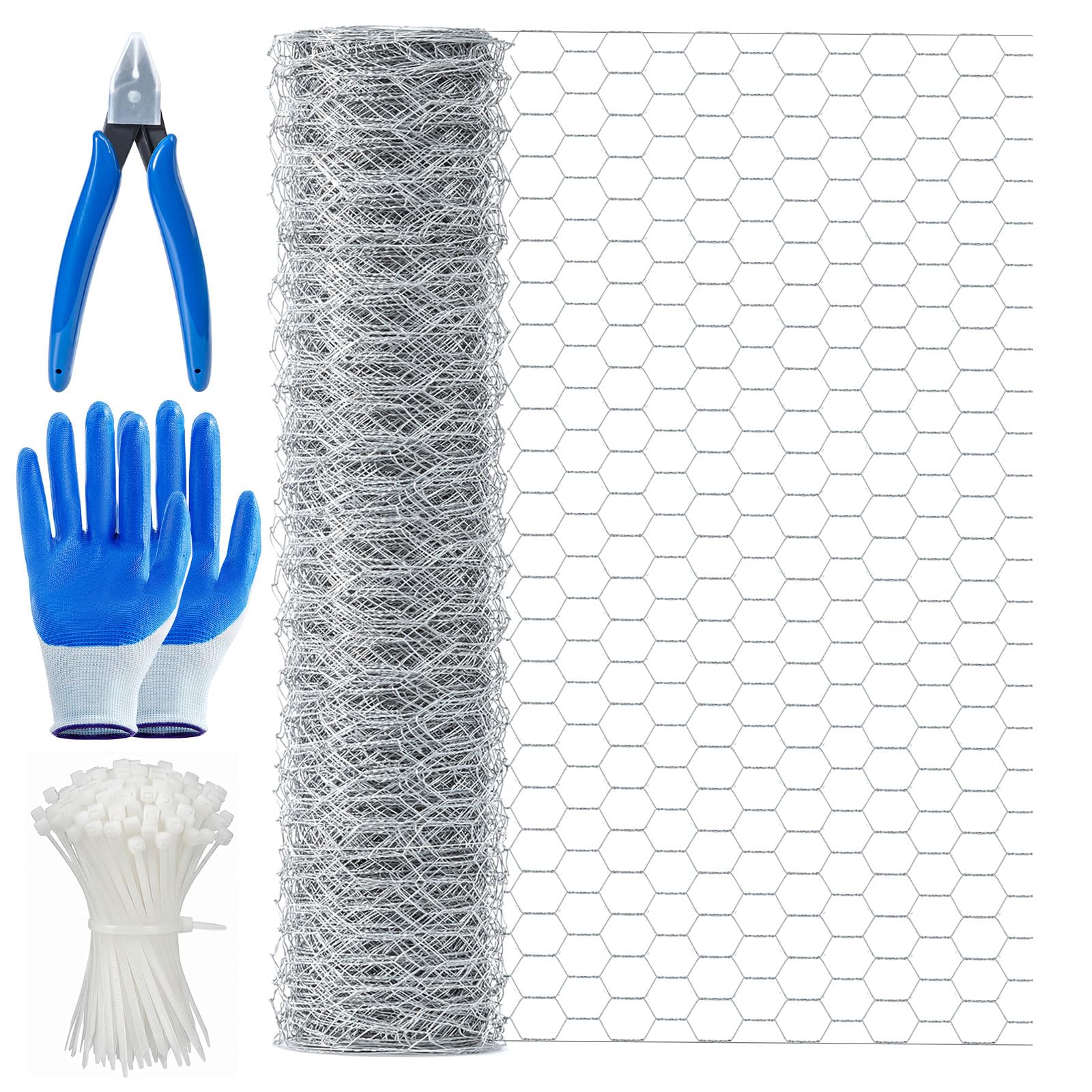 Chicken Wire 40CM x 10M, Chicken Wire Mesh Roll, Anti-Rust Hexagonal Galvanized 