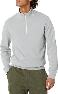 Amazon Essentials Men's Lightweight Fleece Mock Neck Quarter Zip Sweatshirt