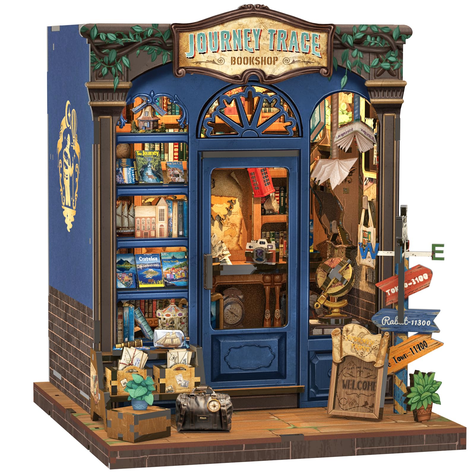 CUTEBEE Book Nook Kit - DIY Miniature House Dollhouse Kit for Adults, Booknook T