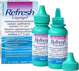 Refresh Liquigel Lubricant Eye Drops, Extra Strength Gel Formula, 15ml x 2 | Long Lasting Relief of Dryness, Irritation & Discomfort, Moisturizing