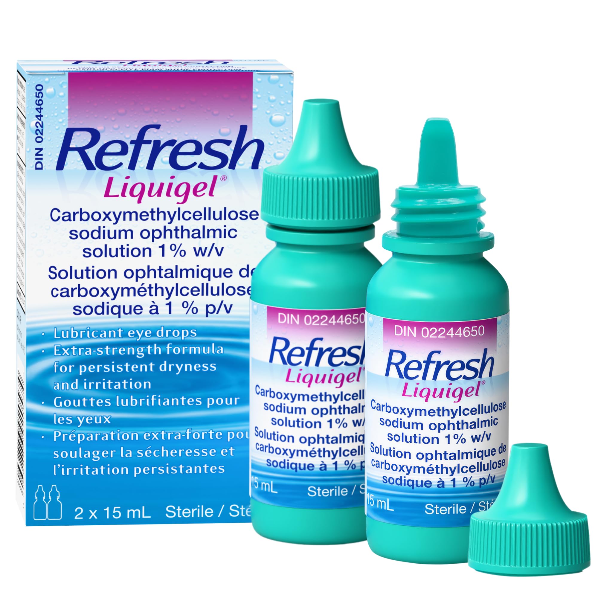 Refresh Liquigel Lubricant Eye Drops, Extra Strength Gel Formula, 15ml x 2 | Lon