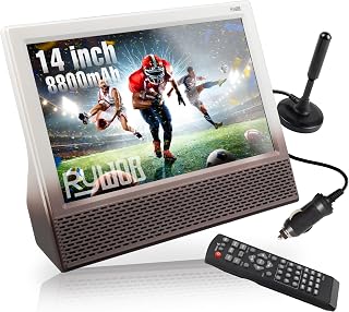 14’’ Portable TV with Antenna,Built-in 8800mAh Rechargeable Battery