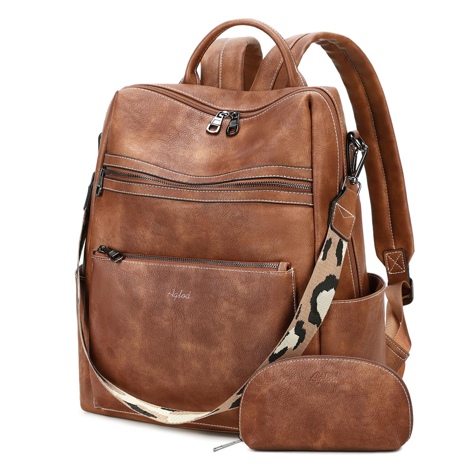 Vegan Leather Laptop Backpack for Women 15.6 Inch Work Backpack Purse for Travel