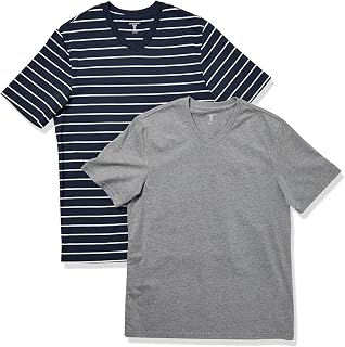 [Amazon Essentials] 2枚組 Tシャツ Vネック 半袖 メンズ