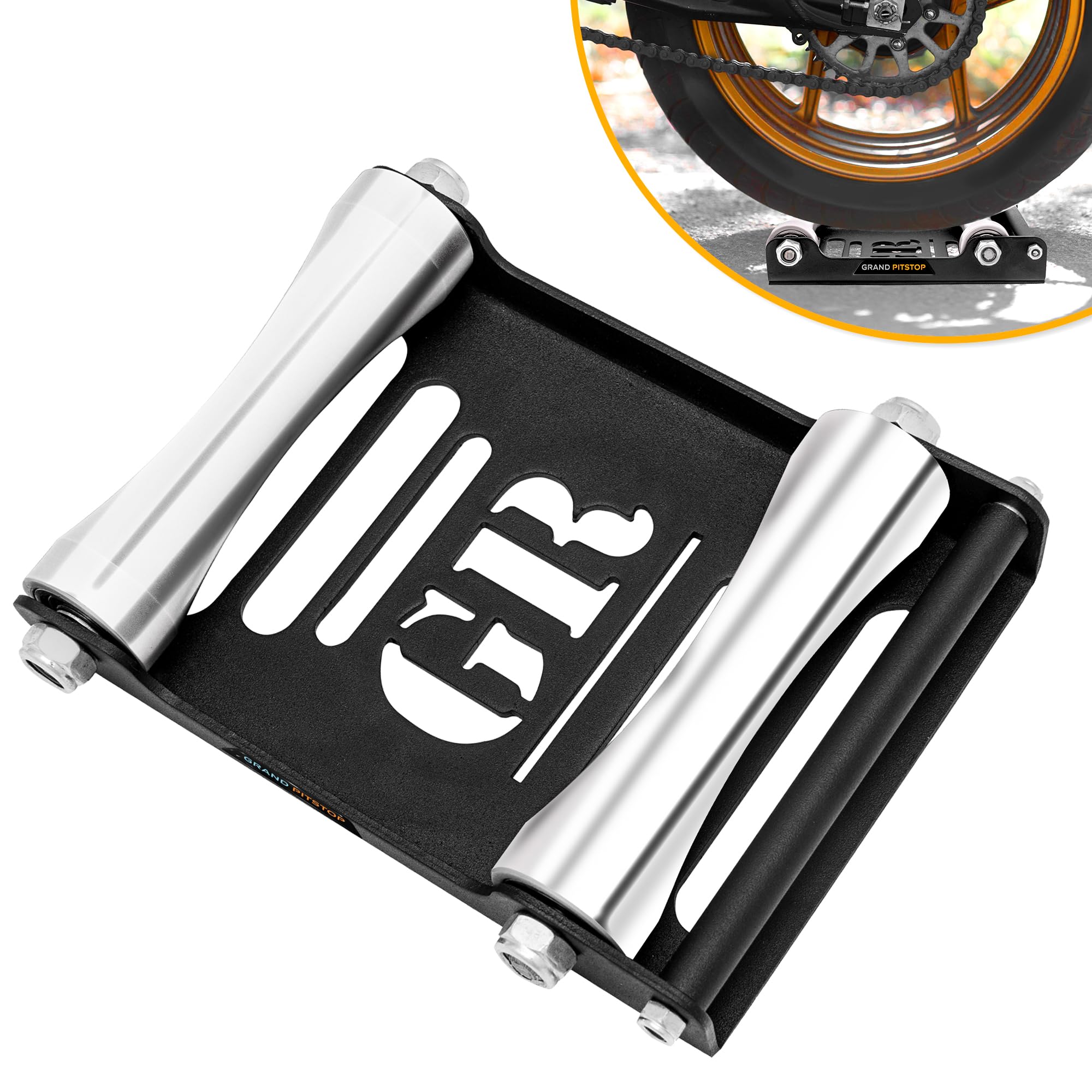 Motorcycle Wheel Cleaning Roller Stand, Heavy Duty Rear Wheel Roller Stand for M