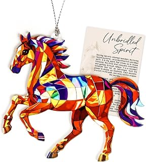 Horse Ornament with Colorful Design for Christmas Ornaments 2026, for Animal Lovers, Gifts for Horse Lovers, Artistic Tree Ornaments for Festive Decoration